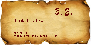 Bruk Etelka névjegykártya